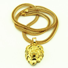 Steampunk Hip Hop Jewelry Vintage Corrente Masculina Ouro 18K Gold Lion Neckaces Neclace Neckless Men Collier Femme Collar Largo