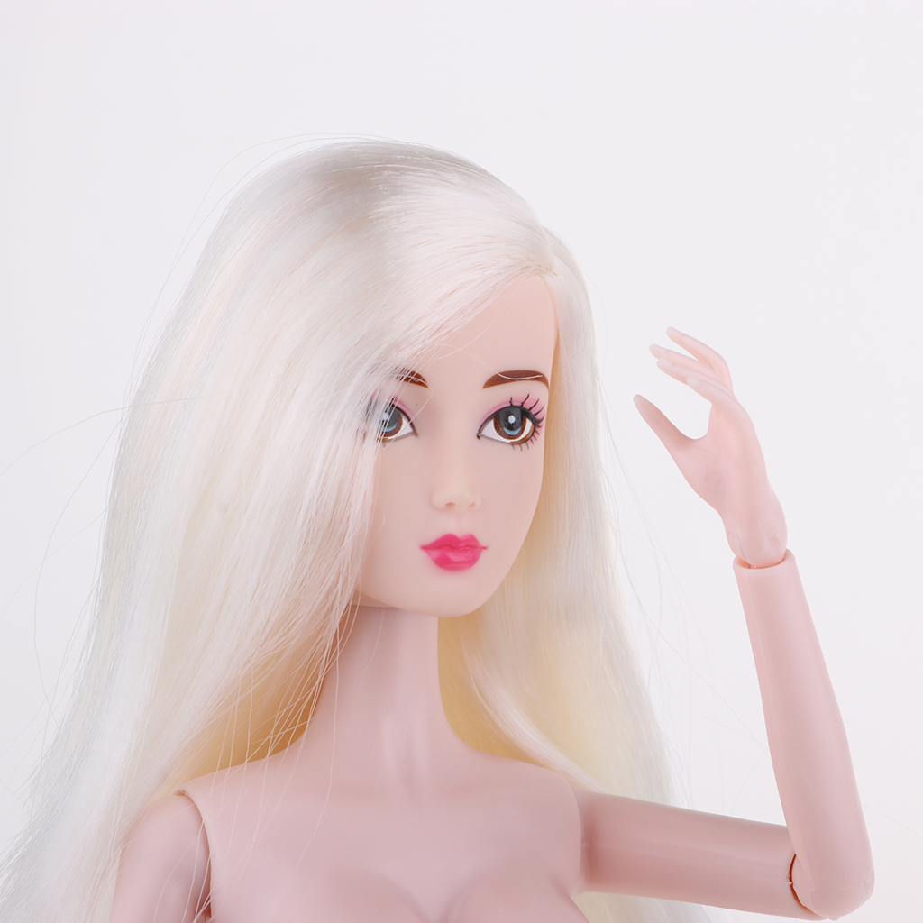 1X Puppe Kopf Goldene lange glatte Haare für 11 /" s Puppen Mode Stil  ^FBB