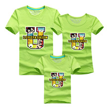 Fashion Family Matching Outfits Cartoon Family Clothing Set Plus Size Casual T Shirt For Mother Daughter Father Son Kids Clothes