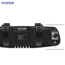 HYUNDAI 4 3 Blue car dvr camera rearview mirror 175 degree Ambarella A7 dual lens parking