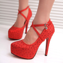 HOT ! Wedding Bridal Shoes Colorful Appliques Rhinestone Crystal 11 cm High Heels Sapato De Noiva Casamento pumps women’s shoes