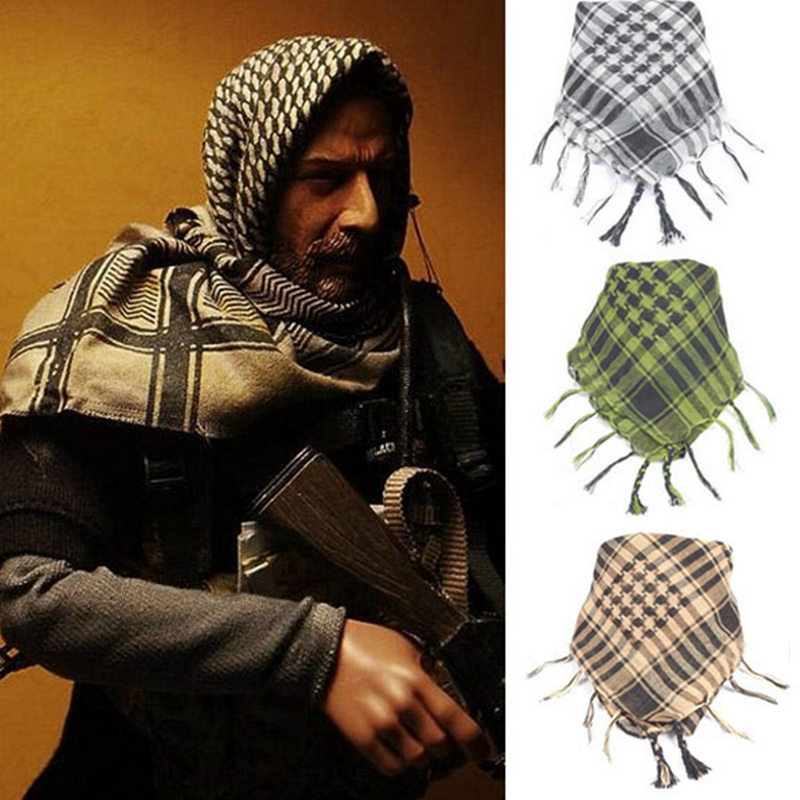 New Arab Scarves Men Winter Military Windproof Scarf Cotton thin Muslim Hijab Wraps Tactical Desert Arabic Multifunction 3 Color
