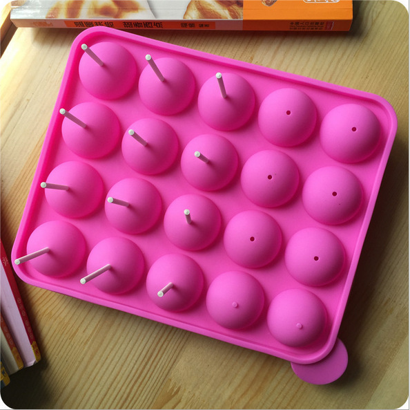 New Cute candy mould 20 Holes Pop Sucker Sticks Lollipop Lolly Candy Cake Jelly Making Mold Chocolate Ice Silicone Tray Pan Hot
