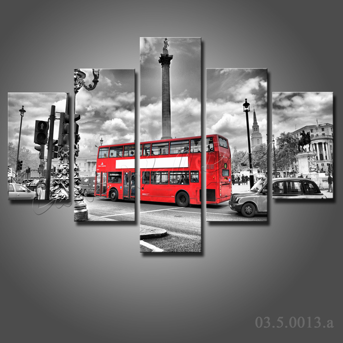 Aliexpress.com : keine holzrahmen london rot bus leinwand malerei ...