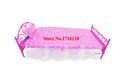 Free Shipping One Set Doll Accessories Pink Nightgown Single Pink Bed Dollhouse Furniture for Barbie Dolls