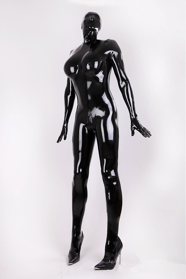 Black Sexy Fullbody Latex Catsuit For Women And Men On