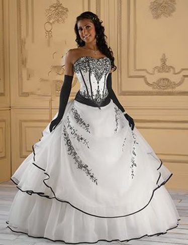 Black and white wedding dresses for cheap