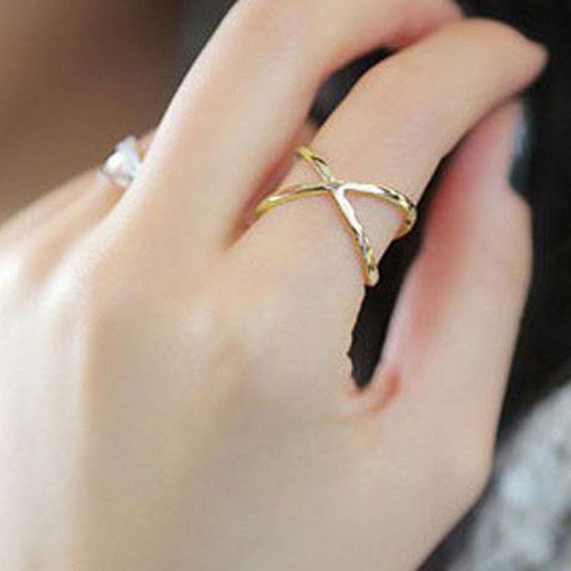 1 PCS Korean Style Simple Fashion Cross Design Index Finger Rings for Women Best Gift Jewelry