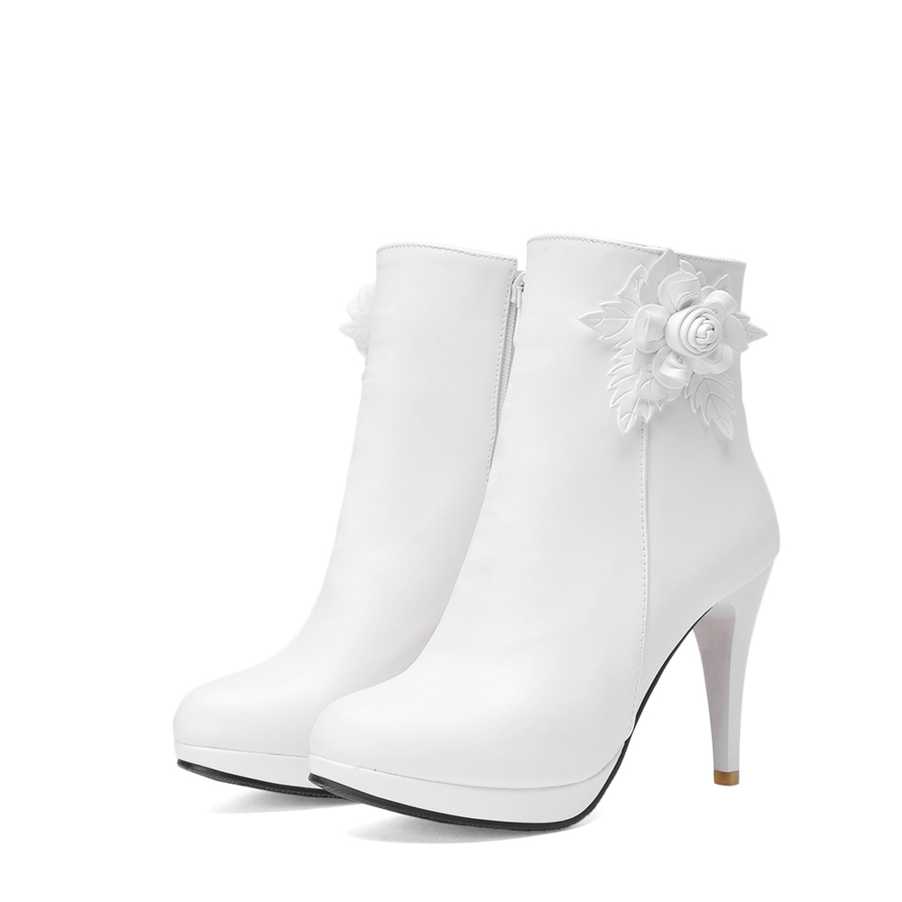 ladies white ankle boots