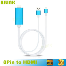 Newest HIgh Quality hdmi cable 2M 8 Pin To HDMI Cable for iPhone 5 5S 6 6S Plus Support 1080P connection TV HDTV