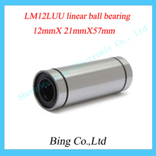 4pcs/lot LM12LUU long type 12mm linear ball bearing CNC parts 12* 21 * 57mm 12X 21X57mm LM12LUU for 3D printer Free shipping