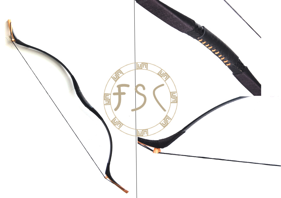 70Ibs Black Snakeskin recurve bow handmade wooden hunting bow and arrow archery longbow Sport Outdoor shooting