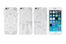 New Phone Cases Luxury PC Clear Vintage White Paisley Flower Phone Cases Hard Housing Back Cover for iPhone 6 plus Case Sale