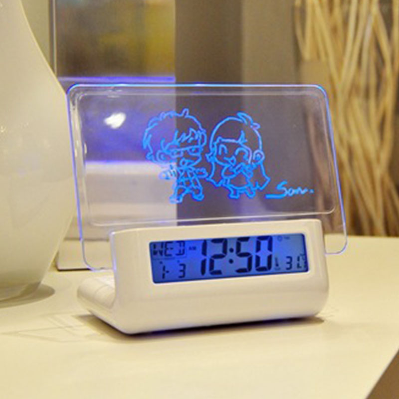 Новый синий из светодиодов дневная форум цифровой календарь электронная настольный цифровой настольные часы despertador FYDA1203