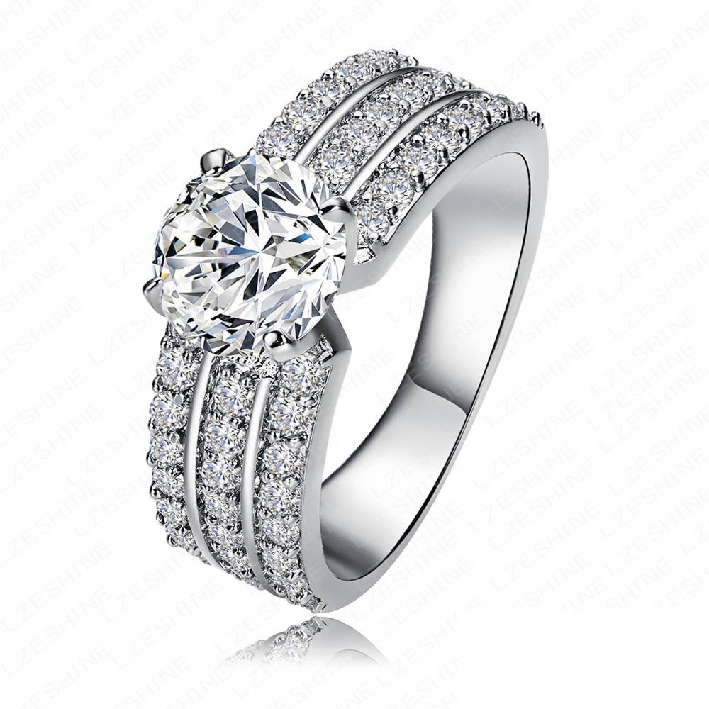 Women's Ring in 18k White Gold, with 925 CT Cubic Zirconia