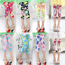 Hot Lovely Baby Kids Girls Leggings Pants Floral Printed Trousers For 3-12 Years
