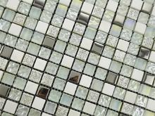 square white glass mixed stone and metal mosaic tiles for kitchen backsplash tile bathroom shower fireplace wall mosaic