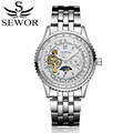 SEWOR 2017 New Luxury Casual Clock Men Automatic Watch Skeleton Business Watches Tourbillon Mechanical Relogio Male