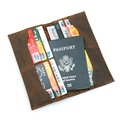Crazy horse leather long purse Organizer Cover soft Brown Real Cowhide Bifold Card Holder Passport Cover