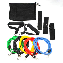 New 11PC Latex Resistance Bands Fitness Exercise Tube Training Pull Rope Set Yoga ABS Workout 1.2m Wholesale