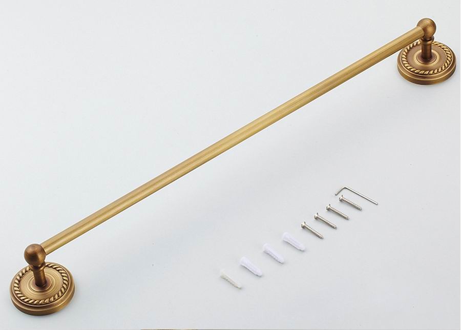 Toallero de latón envejecido con acabado en bronce, accesorios para