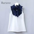 Hurave 2017 Girls Clothes Children Dress Cotton Sleeveless Bow Dress For Summer 2017 Dress Casual Kids