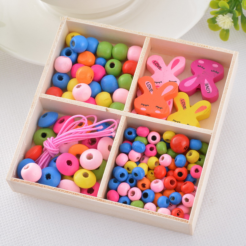 Mixed Wooden Beads DIY Jewelry For Children Necklaces Bracelets Making 