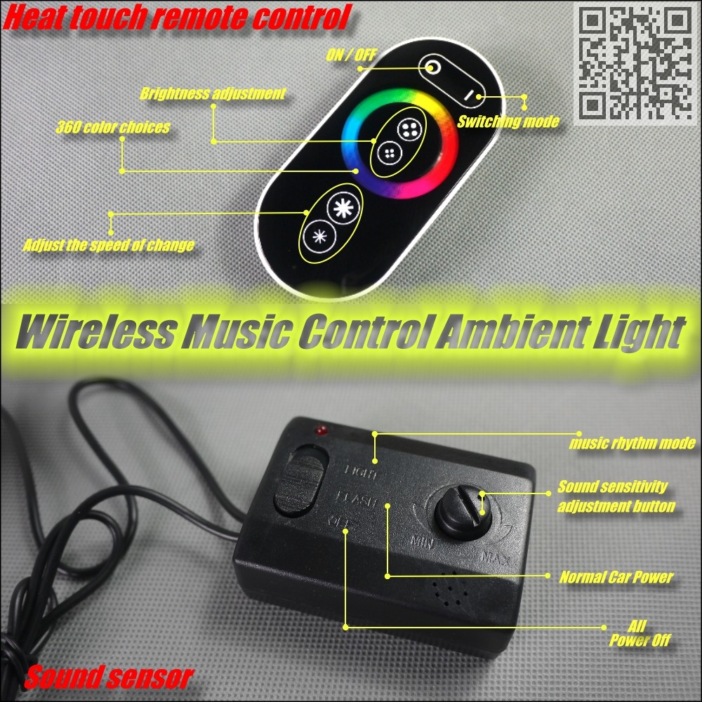 All Car Full Color LED Glow Interior Car Kit Under Dash Foot Floor Seats Accent Lighting Control And Sensor