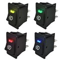 4Pcs Blue Green Red Yellow 12V 35A Universal Car Auto Fog Light Rocker Switch LED Dash