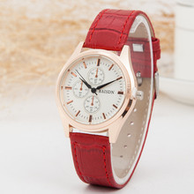 Simple Style 3 Small Dials Women Dress Watch High End Leather Quartz Watch Elegant Rhinestone Wristwatches Relojes Mujer Clock