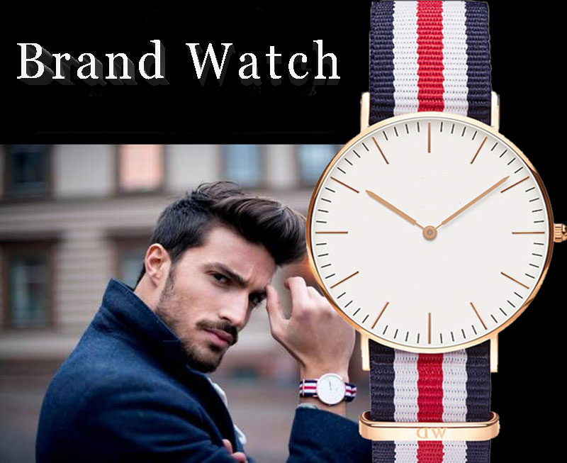 2015 Newest Brand Casual Watch Men Women Leather Sports Military Quartz Wristwatch Clock hombre 40mm