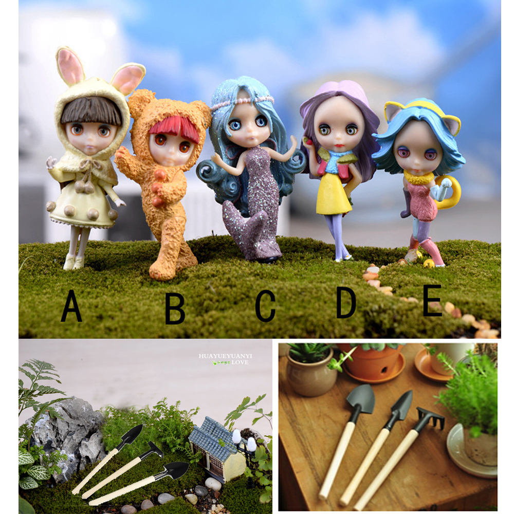 5pcs micro landscape cartoon mermaid princess bonsai dolls 5pcs micro landscape cartoon mermaid princess bonsai dolls
