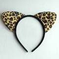 Cat Ear Headband Leopard Printing Party Prop Supplies Sexy Black Head Wear Christmas Halloween Holidays 20pcs