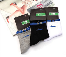 18 Colors! Lining Men’s Athletic Socks Male Adult Cotton Socks Breathable Meias Masculinas Li-ning Badminton Socks Li Ning L187