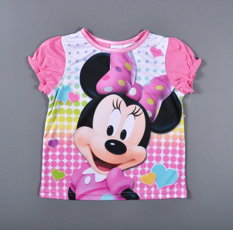 wholesale Girl T shirt 2015 mouse cartoon anime printing baby girl clothes short sleeve high quality boutique vetement marque