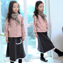 Sale 2016 Spring Girls Clothing Sets Kids Suits 2pcs Long Sleeve T-shirt + Skirt Suits Kids Clothes Girls Sets Children Clothing