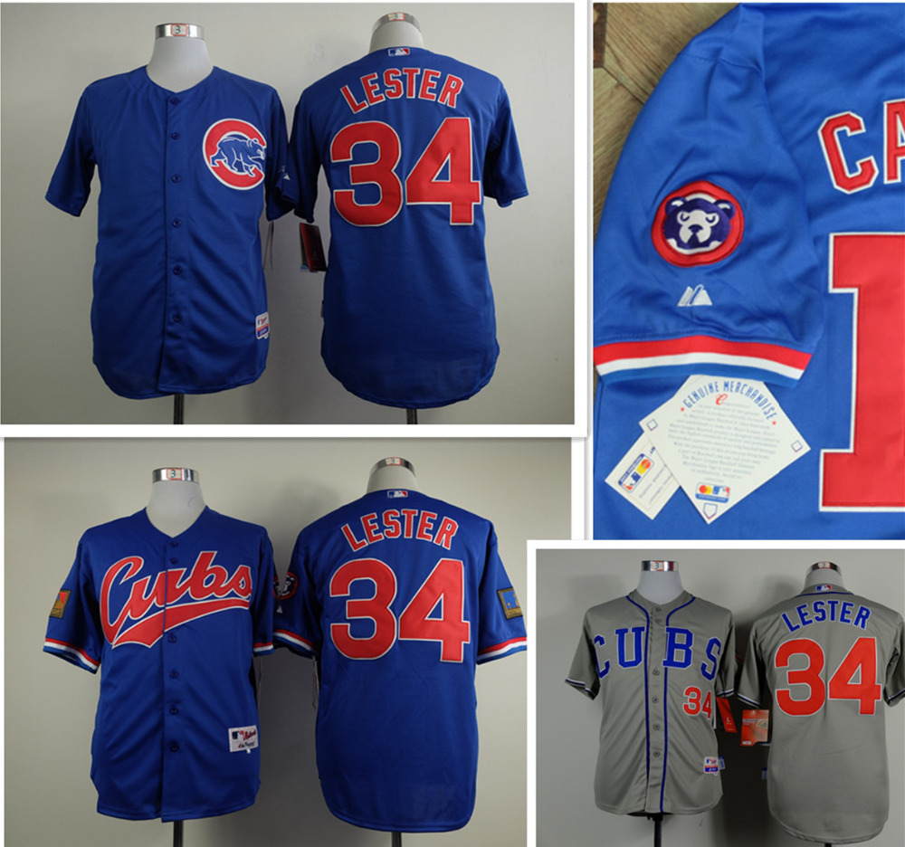 2015 Newest Chicago Cubs jersey authentic Stitched34 Jon Lester jersey