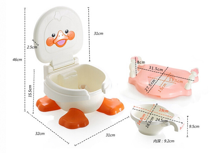 Kawaii Baby Travel Potty Training Orinal Multifunctional Baby Plastic Toilet Seat Cute Duck Comfortable Toilet Chair For Kids (9)