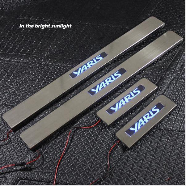stainless steel led door sill scuff plate for toyota yaris 2007 2013 stainless steel led door sill scuff plate for toyota yaris 2007 2013