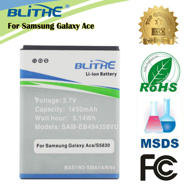 Гаджет  High Capacity 2450mAh Golden S5830 Battery For SAMSUNG Samsung Galaxy Ace S5830 Galaxy Gio S5660 EB494358VU batters None Бытовая электроника