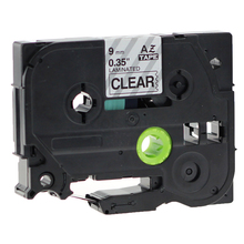 Molshine 1 Pack Compatible Label Tape for Brother TZe-121 Black on Clear (0.35inch 3/8inch 9mm) 8m