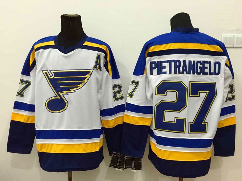 High quality cheap 2015 St.Louis Blues Ice Hockey Jersey #27 Alex Pietrangelo Blues New Home ...