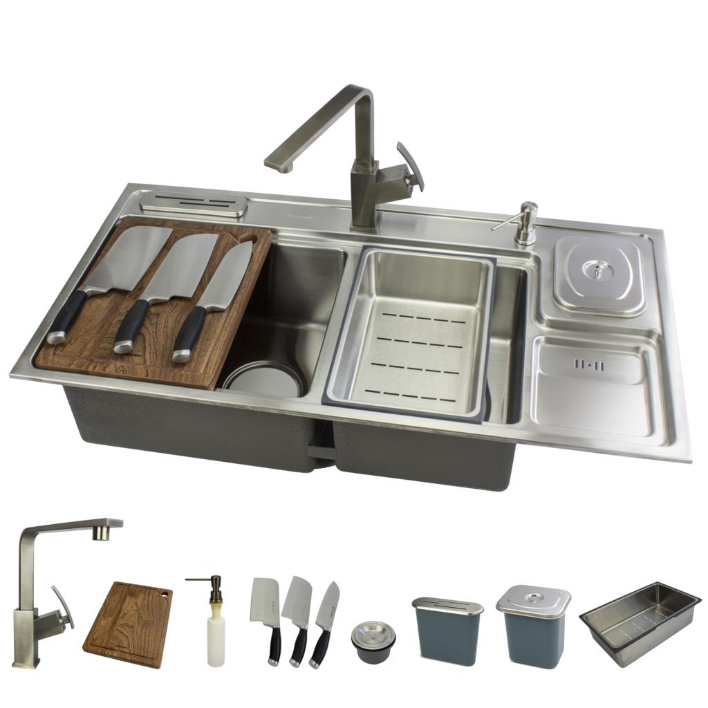 Thickness Stainless Steel Topmount Drop in Double Bowl Kitchen Sink ...