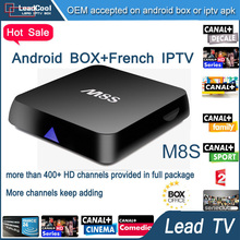Quad Core Iptv Set Top Box M8S Android Tv Box Android 4.4.2 2G/8G With 3 Months Arabic Iptv For Android Box 400 Channels Canal +