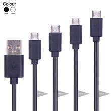 Smart Cellphone Cables 0.3m 1m 2m 3m Micro USB 2.0 Cable Charging Data Sync Cords for Samsung HTC Xiaomi Universal Round Wires