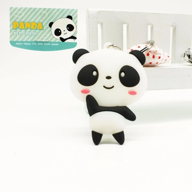 Оптовая Кунг-Фу панда брелки симпатичные аниме cat медведь мультфильм лицо силикона, ПВХ брелок kawaii Подарок # A109
