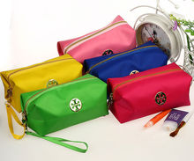2015 hot-sale square multi-color portable pu cosmetic bag with handle