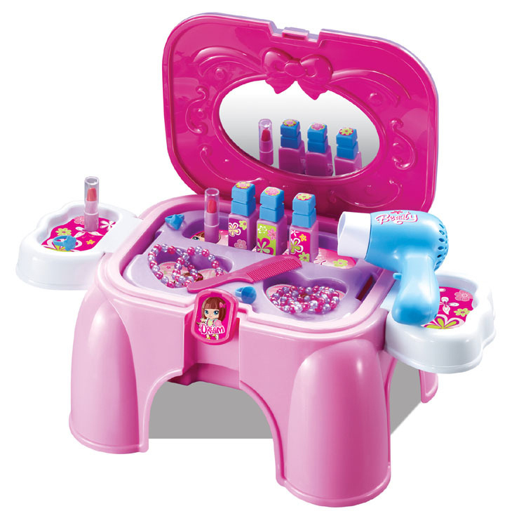 Girl Simulation Dressing Table toy Pretend Play Furniture Toys Cute meninas Brinquedos Christmas Gift
