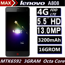 Lenovo A808 Phone 5.5 IPS 1920*1080 Original Android 4.4 MTK6592 smartphone Octa Core 3G RAM 16G ROM 4G LTE FDD GPS mobile Phone