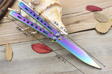 BKC-30 5Cr13Mov Stainless Steel knife Butterfly Training Knife butterfly knife balisong knife dull tool no edge free shipping